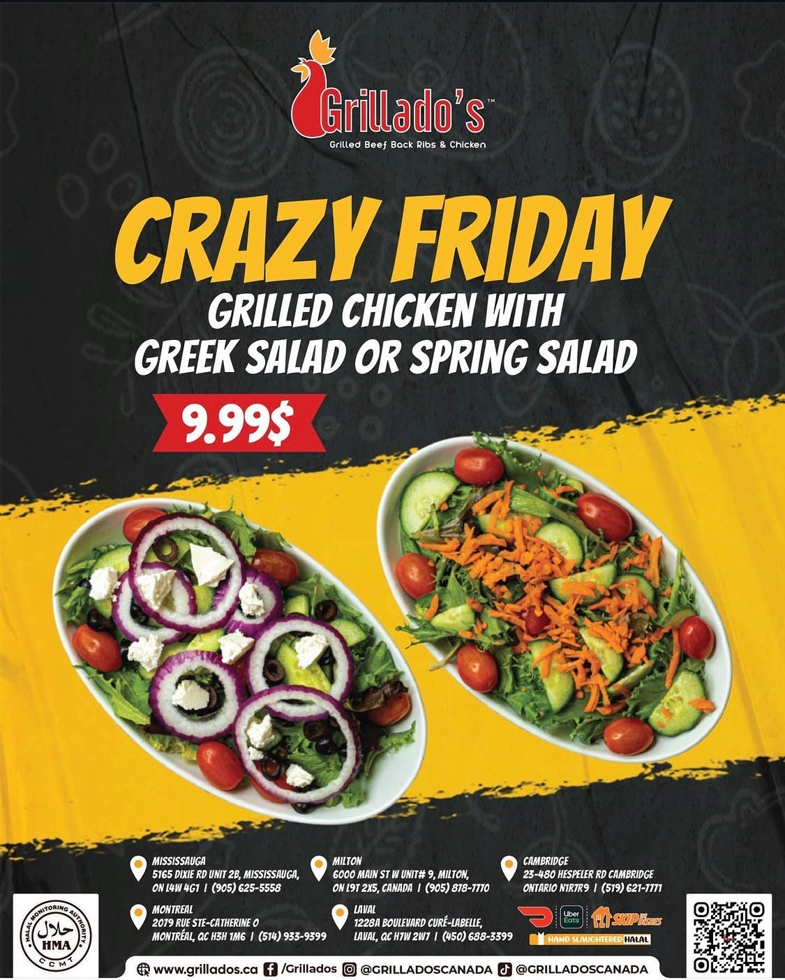Grillado's Canada social media content