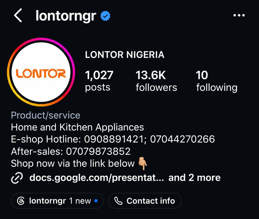 Instagram Insights screenshot showing influencer campaign performance for Lontor kitchen appliances
