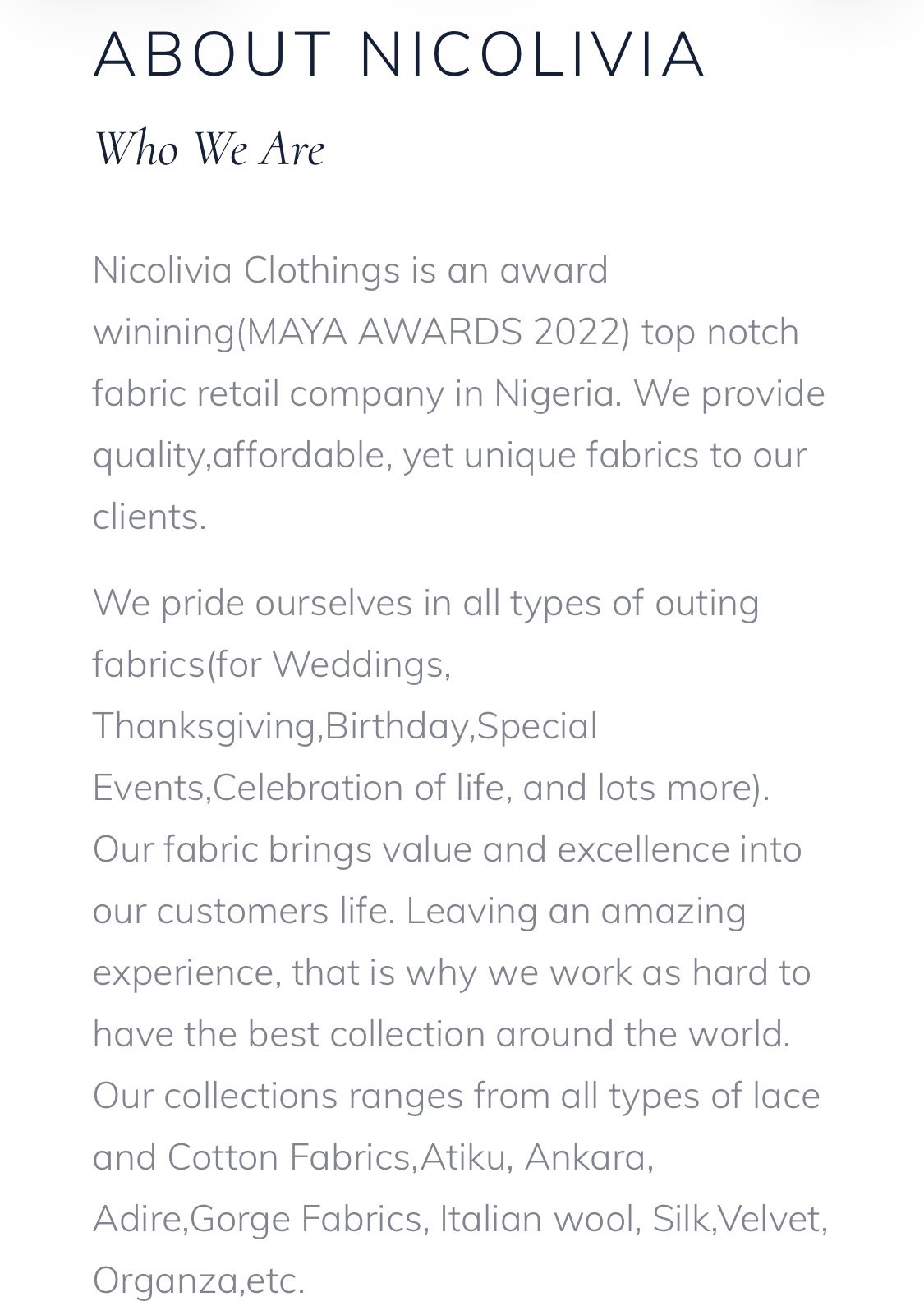 Nicolivia Clothings